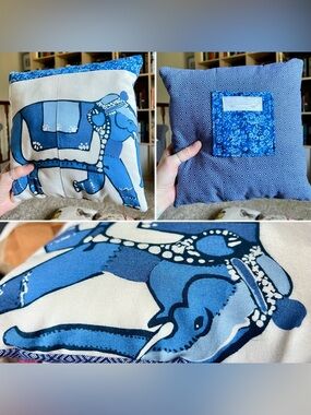 Tooth Fairy Pillow - Designer Fabrics Blue Elephant